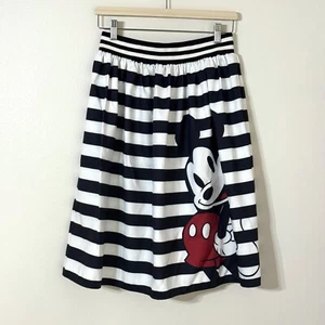 Disneyland Paris Mickey Mouse Black & White Striped Skirt Elastic 27-29" Waist - Picture 1 of 10