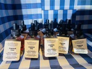 Bath Body Works Pumpkin Chai Bulbs Scented Oil Refill Wallflower X 10 - Picture 1 of 2