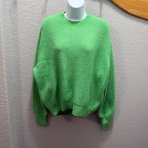 H M grüner Rippstrick Rundhals Langarm Pullover Damen Gr. S - Bild 1 von 9