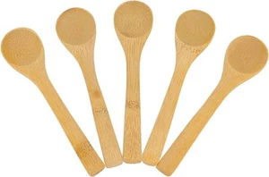 5Pcs Small Wooden Spoons, Mini Bamboo Condiment Salt Spoons Tasting Spoons Honey - Picture 1 of 7