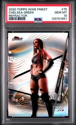 2020 Topps Finest WWE Chelsea Green RC NXT #75 Refractor Rookie PSA 10 Gem Mint - Image 1 of 4