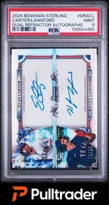 2024 Bowman Sterling Wyatt Langford / Evan Carter Dual Refractor Auto #/25 PSA 9 - Picture 1 of 2