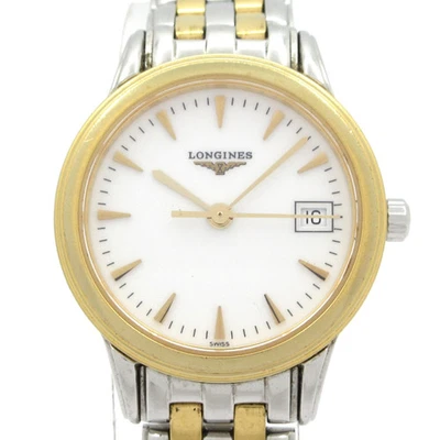 Auth LONGINES - L4.216.3 3******* Gold Silver Women's Wrist Watch - Image 1 of 4