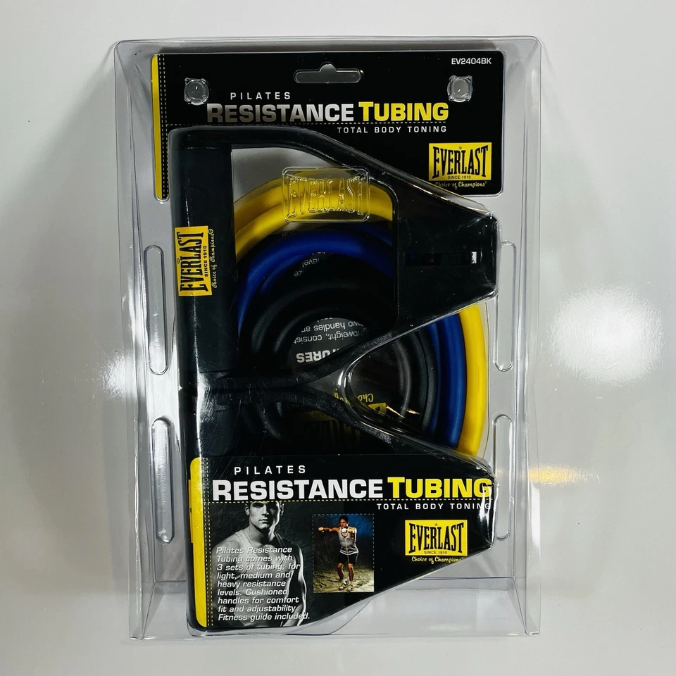 Tubo de resistencia EVERLAST Pilates TONIFICACIÓN CORPORAL TOTAL con guía de fitness EV2404BK Foto 1 de 4
