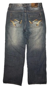 Vtg 5ive Jungle Baggy Wide Embroidered Jeans Grunge Skate South Pole Style 36x31 - Picture 1 of 13