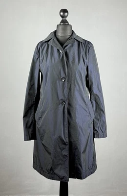 Women JIL SANDER Navy Blue Polyester Lightweight Long Raincoat Jacket Size 42 - Image 1 of 4