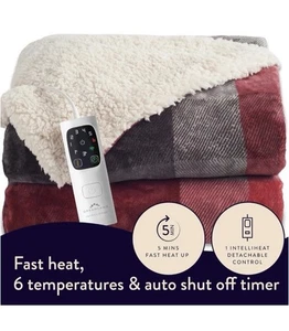 Nueva manta eléctrica térmica grande DREAMLAND en tartán rojo, 180 X 135 cm - Venta Reino Unido - Imagen 1 de 11