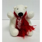 Coca-Cola Polar Bear Plush White 4" Small Stuffed Animal Red Scarf 2019