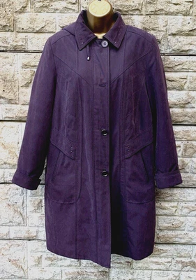 Cotswold Collections Purple Quilted Woman’s Padded Coat With Zip/Hooded  UK 10 - Image 1 of 4