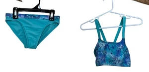 Wonder Nation | Mermaid 2 Piece Swimsuit Bikini Size XS (4-5) Girls Cross back - Picture 1 of 6