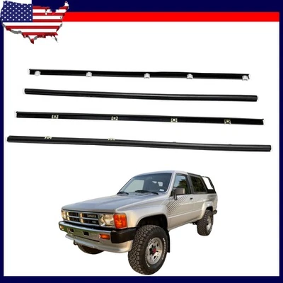 New Front Inner & Outer Belt Weatherstrip Kit For 1984-89 Toyota Pickup 4Runner Foto 1 de 4