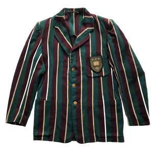 Vintage 1930s University Of Leeds Blazer Green Jacket Antique Rowing Boat Crest - Picture 1 of 13