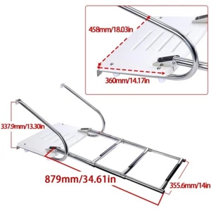 Plataforma de natación con escalera de fibra de vidrio bote de 3 pasos bajo montaje telescópico dentro/fuera borda - Imagen 1 de 8