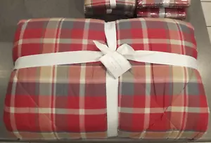 NUOVA RARA 5 PEZZI trapunta piumone reversibile in ceramica fienile Bowman Plaid King - Foto 1 di 7