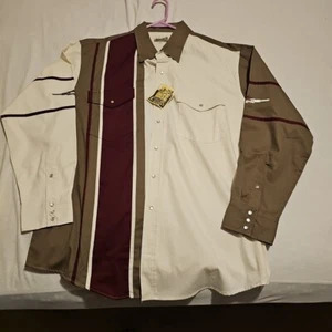 Vintage Express Rider Western Shirt Mens Extra Large XL Tribal Arms - Picture 1 of 14