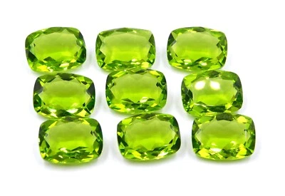 Lab Created Peridot Cushion Cut Lot Loose Gemstone 12x16 MM For Jewelry P-2952 - Image 1 of 4