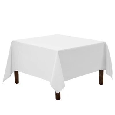 Square Tablecloth - 85 x 85 Inch White Table Cloth for Large Square or Round ... - Image 1 of 4