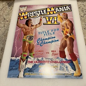 WWF WWE Hulk Hogan The Ultimate Warrior Wrestlemania VI Poster Print 12” x 16” - Picture 1 of 3