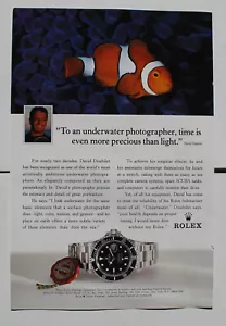 Rolex Oyster Perpetual Watch - David Doubilet -- Magazine Print Ad 1997 7 x 10 - Foto 1 di 1