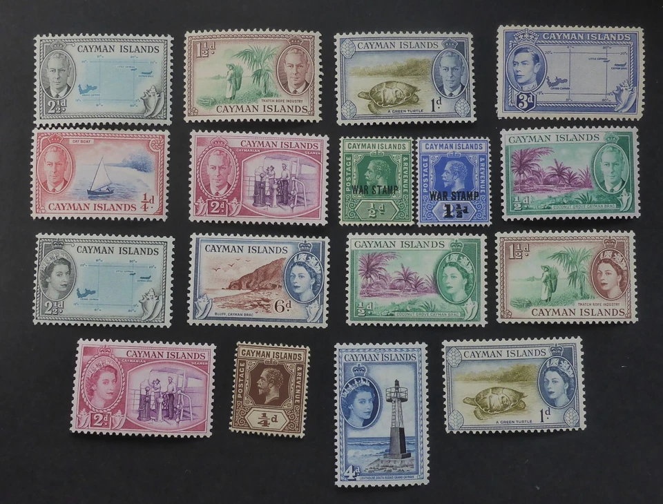 CAYMAN IS. MNH  17 MINT DIFF. BEST S.G. #155b PO FRESH TURTLE/SHELLS/LIGHTHOUSE - Image 1 of 1