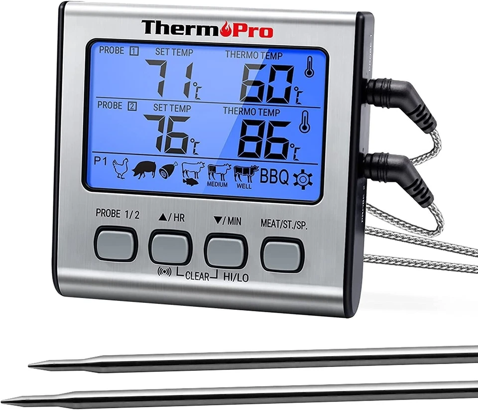 ThermoPro TP-17 Digitales Bratenthermometer - Silber