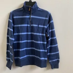 New Polo Ralph Lauren Big Boys Striped Cotton Interlock Quarter Zip Pullover L - Picture 1 of 5