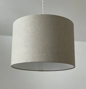 Lampshade Natural Beige Textured Linen Drum Light Shade - Picture 1 of 10
