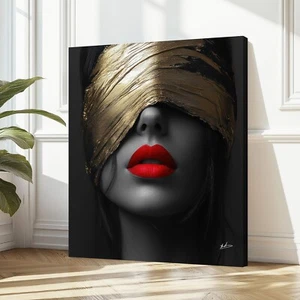 Leinwand Bild Erotik Frauen Rote Lippe Modern Wandbilder XXL Wohnzimmer 6748A - Bild 1 von 8