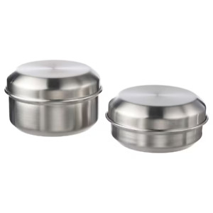 2x LÄTTUGGAD Snack container, set of 2, stainless steel