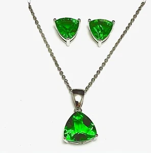 E71010P & P71313 Mt St Helens Helenite Sterling Silver Stud Earrings and Pendant - Picture 1 of 4