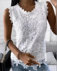 Plus Size Ladies Vest Cami Tops Blouse Summer Sleeveless Casual Tee Shirts 6-24 - Picture 1 of 17