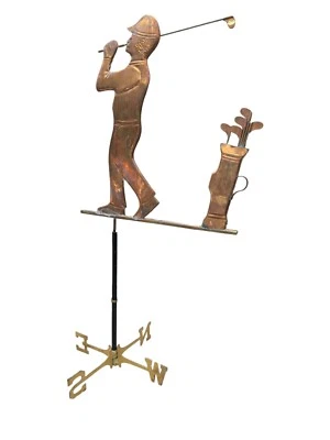 Vintage 1998 Good Directions Solid Copper/Brass Golfer Weathervane - Image 1 of 4