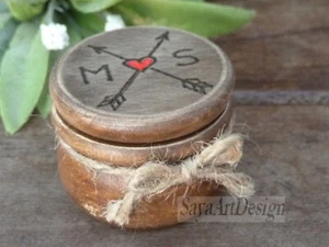 Wedding Proposal Ring Box Will you Marry Me. Engagement Gift Rustic Engraved - Picture 1 of 23