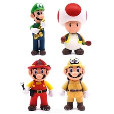 Super Mario Bros Mushroom Luigi & Mario 4'' Action Figures Birthday Gift Toy Set