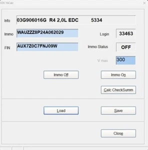 Software EDC16 eeprom calc VAG Software immo off / Vmax Remover Software EDC 16 - Bild 1 von 1
