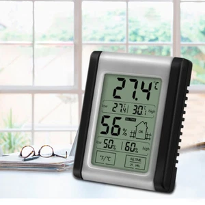 Digital Touchscreen Indoor Hygrometer Thermometer Temperature Humidity Monitor - Bild 1 von 17