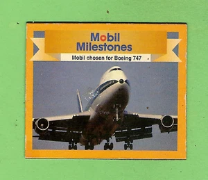 #D441. MOBIL OIL MILESTONES FLEXIBLE MAGNET - BOEING 747 - Picture 1 of 1