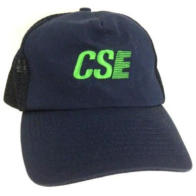 Boné de beisebol vintage CSE chapéu funcionário logotipo malha encaixe traseiro caminhoneiro uniforme azul marinho - Imagem 1 de 4