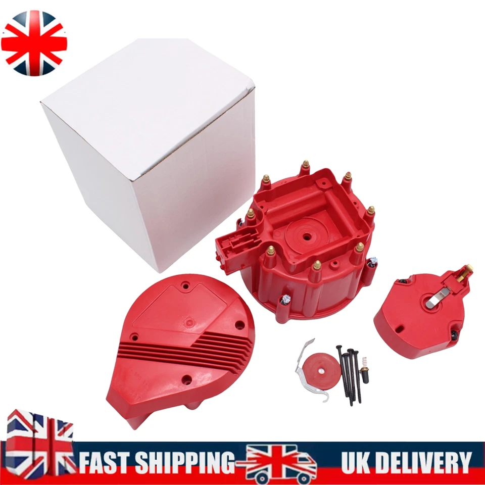 Red HEI Large Distributor Cap Rotor Kit For Chevy GM SBC BBC 305 327 350 396 454 - Image 1 of 4