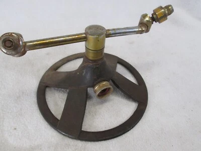 Vintage 1960's Green Spot cast iron base rotating water lawn grass sprinkler - Image 1 of 4
