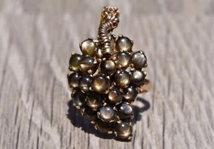 Victorian Rose Gold Grape Ring with Black Star Sapphires - Picture 1 of 7