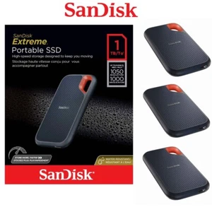 SSD SanDisk 500GB 1TB 2TB Extreme Portable USB 3.2 Gen 2 IP55 SDSSDE61 1050Mb/s - Picture 1 of 24