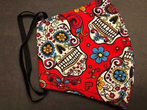 Face Mask Sugar Skull Day of the Dead Dia de Muertos - Picture 1 of 7