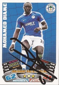 MOHAMED DIAME SIGNED WIAGN 2011/2012 MATCH ATTAX TRADING CARD+COA - Picture 1 of 1