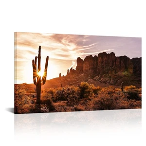 Derkymo Arizona Western Desert Cactus Landscape Paintings Canvas Art Print Su... - Picture 1 of 6
