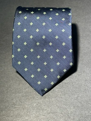 Corbata Brooks Basic de seda azul marino/verde para hombre nueva con etiquetas Foto 1 de 4