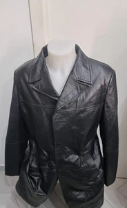 giacca cappotto uomo  in pelle nero  tg. xl cod. AN82 - Imagen 1 de 8