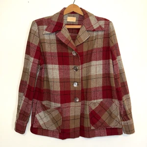 Vintage Pendleton Check Shirt Button USA Made Overshirt Womens Long Sleeve - Picture 1 of 9