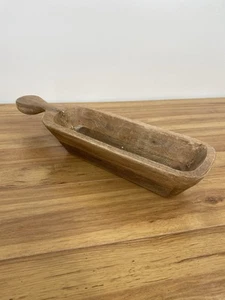Tazón de masa de pan de madera decoración mesa de servicio bandeja mango puntas de fieltro exhibición - Imagen 1 de 17