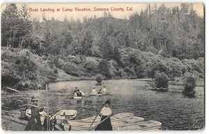 Boat Landing CAMP VACATION, CA Sonoma County Russian River Monte Rio 1908 DPO - Picture 1 of 2